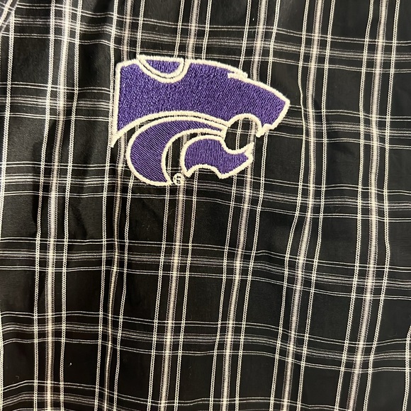 NEW Rivalry Threads Men's Black Plaid Long Sleeve Kansas State Shirt Sz SM - Picture 2 of 7